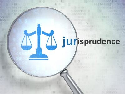 loupe balance justice et mot juriprudence